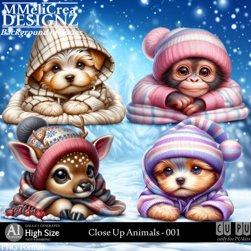 (image for) AI - Close Up Animals - CU001 (CU4PU/PNG)